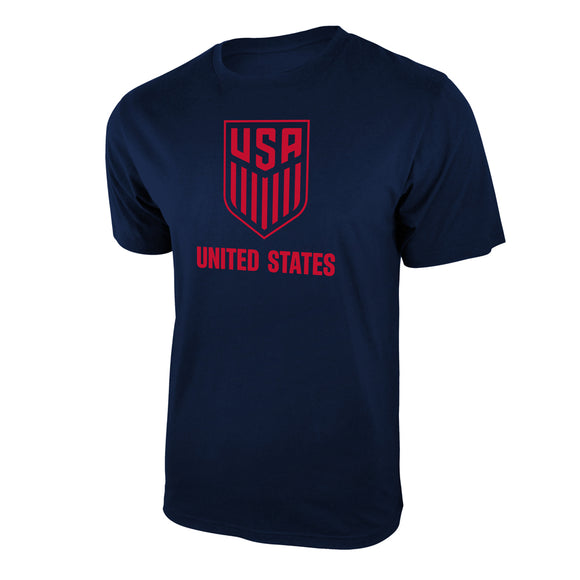 Icon Sports U.S. Soccer Federation USMNT Logo Adult T-Shirt Grey w/ Red Logo