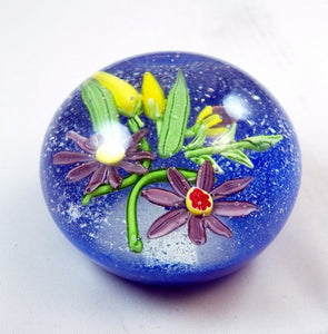 M Design Art Handcraft Purple Mix Millefiori Glass Paperweight 02