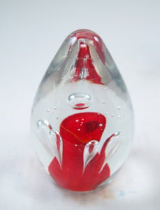 M Design Art Handcraft Orange Rose Handmade Glass Paperweight 02