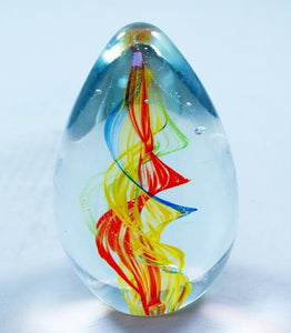 M Design Art Handcraft Rainbow Spiral Egg Paperweight 04