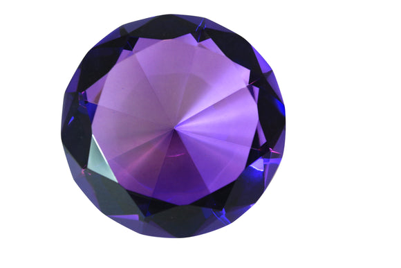 Tripact 80 mm Amethyst Diamond Shaped Jewel Crystal Paperweight