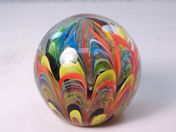 M Design Art Handcraft Wavy Scalloped L. Rainbow Paperweight