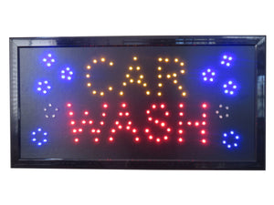 19x10 LED Neon Sign Lighting by Tripact Inc - 2 Swtiches: Power & Animation for Business Identification - Car Wash