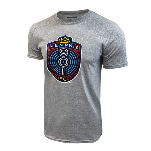 USL Memphis 901 FC Men's Logo Tee - Heather Gray