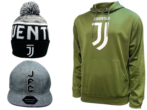Icon Sports Juventus Soccer Hoodie Beanie Cap 3 Items combo 65-2