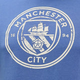 Manchester City Distressed Logo T-Shirt - Blue