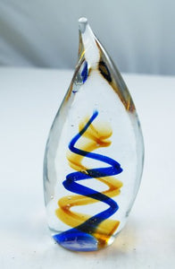 M Design Art Handcraft Orangy Rainbow Wavy Paperweight