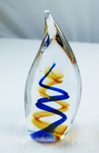 M Design Art Handcraft Orangy Rainbow Wavy Paperweight