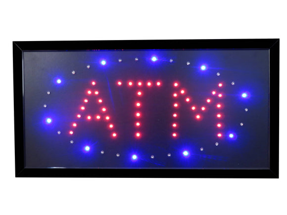 19x10 LED Neon Sign Lighting by Tripact Inc - 2 Swtiches: Power & Animation for Business Identification - ATM