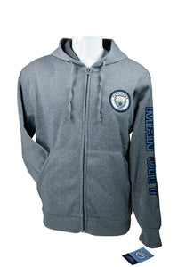 Icon Sports Men Manchester City Zipper Front Fleece Jacket Sweatshirt Officially Licensed Soccer Hoodie 010