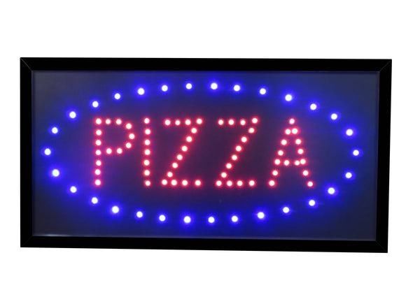 19x10 LED Neon Sign Lighting by Tripact Inc - 2 Swtiches: Power & Animation for Business Identification - Pizza