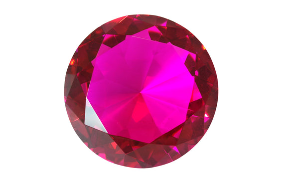 Tripact 80 mm Magenta Diamond Shaped Jewel Crystal Paperweight