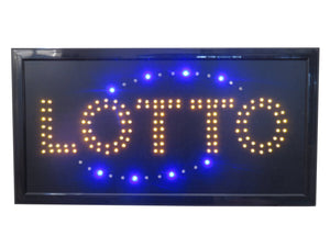 19x10 LED Neon Sign Lighting by Tripact Inc - 2 Swtiches: Power & Animation for Business Identification - Lotto