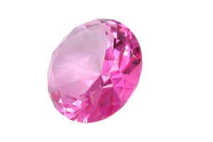 Tripact 100mm (3.93 inch) Ice Pink Diamond Shaped Jewel Crystal Paperweight