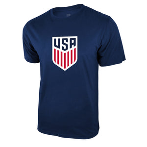 Icon Sports U.S. Soccer Federation USMNT Logo Adult T-Shirt Navy Logo