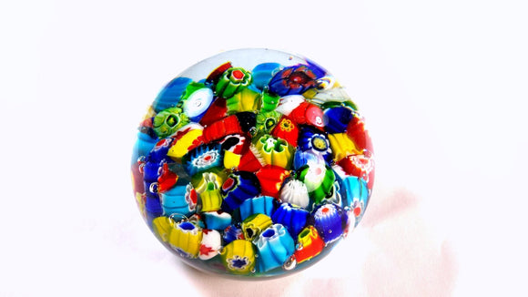 M Design Art Handcraft 3 Type of Murrine Pattern Red Paperweight 04