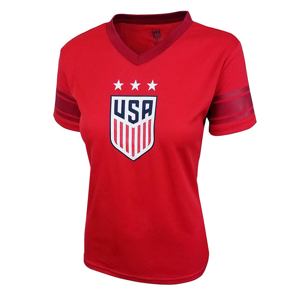 Icon Sports Group U.S.Soccer USWNT Women's Soccer Stadium Polymesh Tee  US35-R-01