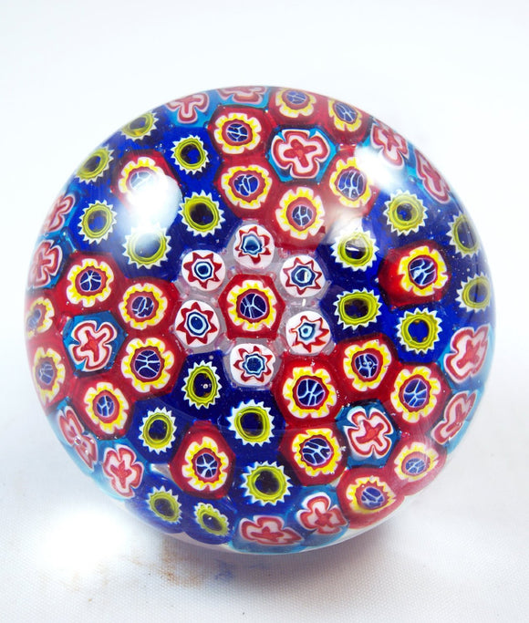 M Design Art Handcraft Rainbow Color Striped Handmade Glass Paperweight