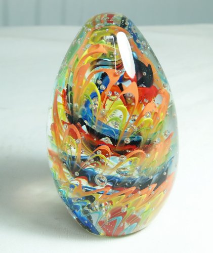 M Design Art Handcraft Rainbow Ribbon Stiped Teapot Paperweight