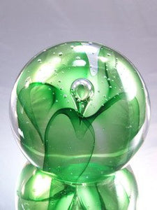 M Design Art Handcraft Glass Yellow Flower Ball Handmade Glass PaPape
