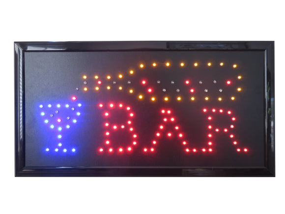 19x10 LED Neon Sign Lighting by Tripact Inc - 2 Swtiches: Power & Animation for Business Identification - Beer Bottle Bar
