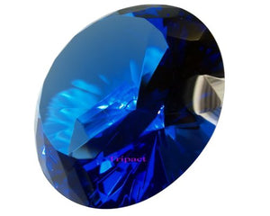 Tripact 120 mm Original Color Sapphire Blue Diamond Shaped Jewel Crystal Paperweight