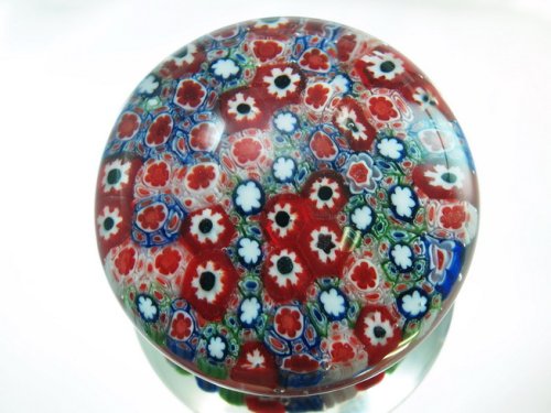 M Design Art Handcraft Rainbow Mix Millefiori Glass Paperweight 03