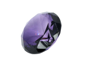 Tripact 100mm (3.93 inch) Dark Amethyst Diamond Shaped Jewel Crystal Paperweight