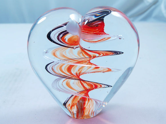 M Design Art Handcraft Clear Spiral Ascending From Gold Surface Paperweight 01