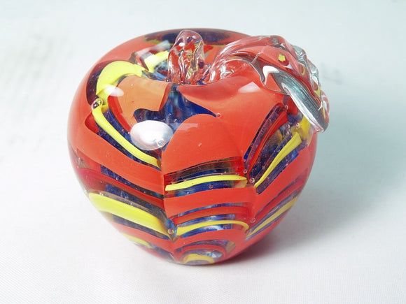 M Design Arted Hand Glass 3 Large Murrine w/ Millefiore Paperweight 02