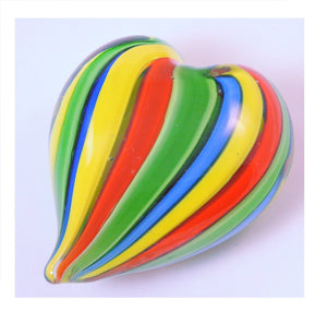 M Design Art Handcraft Rainbow Wavy Spiral Apple Paperweight