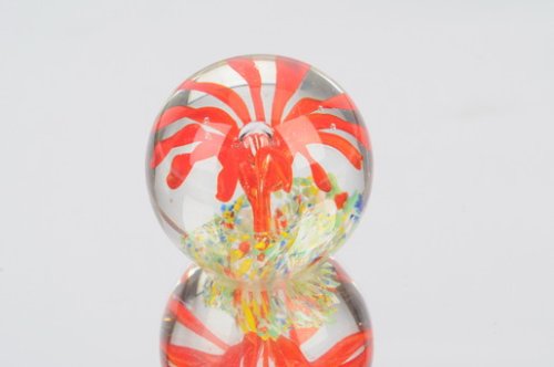 M Design Art Handcraft Glass 2 Layer Abstract Pattern Ball Paperweight 02