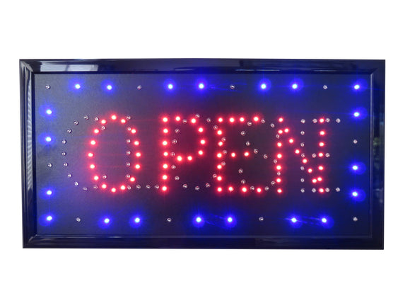 19x10 LED Neon Sign Lighting by Tripact Inc - 2 Swtiches: Power & Animation for Business Identification - Open