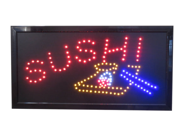 19x10 LED Neon Sign Lighting by Tripact Inc - 2 Swtiches: Power & Animation for Business Identification - Sushi