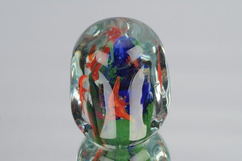 M Design Art Handcraft Glass Fish Family in Crystal Handmade Paperweight