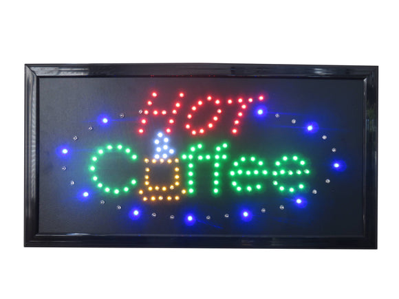 19x10 Neon Sign LED Lighting - 2 Swtiches: Power & Animation for Business Identification by Tripact Inc - Hot Coffee