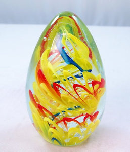 M Design Art Handcraft Rainbow Murrine Heart Handcraft Paperweight