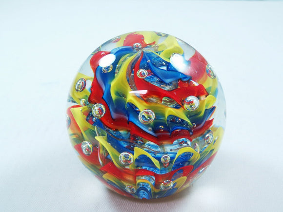 M Design Art Handcraft Clear Spiral Ascending From Gold Surface Paperweight 02