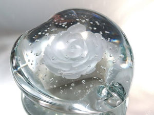 M Design Art Handcraft Glass Yellow Peach Crystal Handmade Paperweight