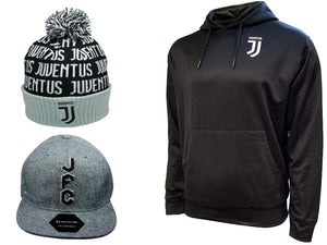 Icon Sports Juventus Soccer Hoodie Beanie Cap 3 Items combo 19
