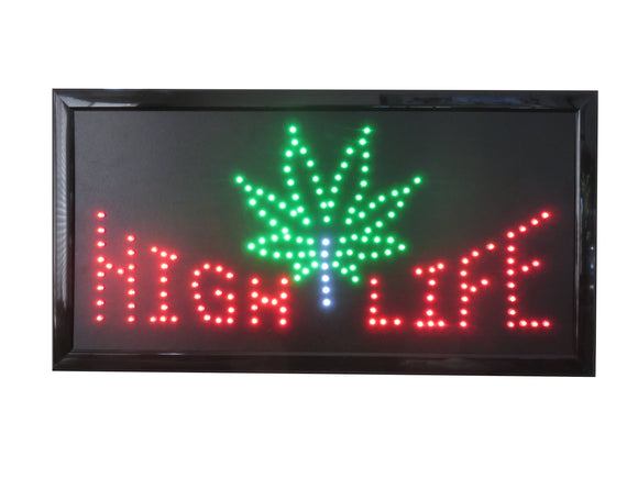 19x10 LED Neon Sign Lighting by Tripact Inc - 2 Swtiches: Power & Animation for Business Identification - High Life
