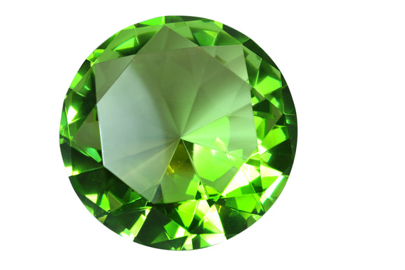 Tripact 80 mm Light Green Diamond Shaped Jewel Crystal Paperweight