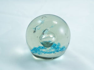 M Design Art Handcraft Magic Green Bubble Handmade Glass Paperweight