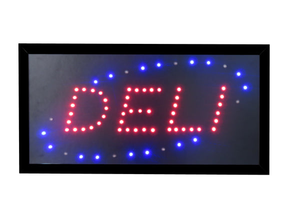 19x10 LED Neon Sign Lighting by Tripact Inc - 2 Swtiches: Power & Animation for Business Identification - Deli