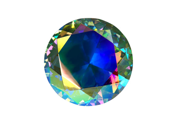 Tripact 60 mm Dark Rainbow Diamond Shaped Jewel Crystal Paperweight