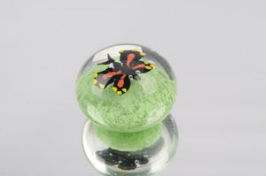 M Design Art Handcraft GlassButterfly Green Paperweight 03
