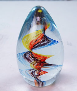 M Design Art Handcraft Rainbow Spiral Egg Paperweight 03