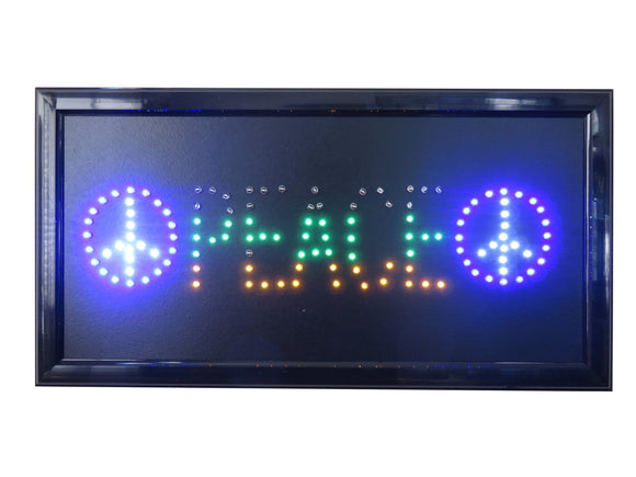 19x10 Neon Sign LED Lighting - 2 Swtiches: Power & Animation for Business Identification by Tripact Inc - Peace