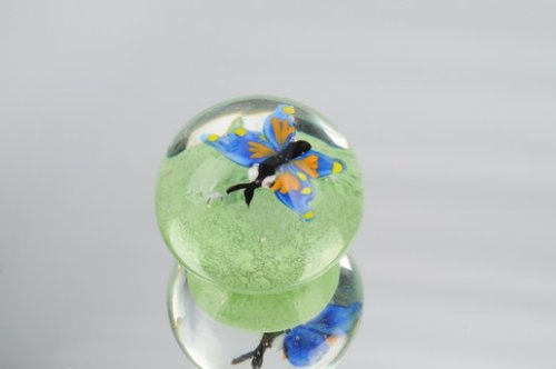 M Design Art Handcraft GlassFish Family Glass Paperweight