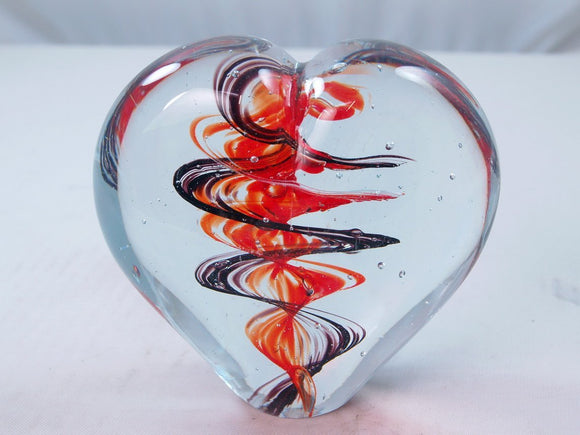 M Design Art Handcraft Sommerso Huge Heart Paperweight